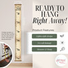 Loved Height Ruler Canvas Growth Chart Sign Nursery Wall Art 6ft — Wooden growth chart ruler with rustic finish, measuring