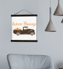 Canvas Wall Hanging Sign - Farmhouse Style Autumn Blessings with Vintage Pickup Small Black Wood
