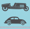 2 Vintage Cars Vinyl Art Decals Antique Farmhouse Decor Wall Stickers