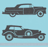 2 Old Cars Wall Art Stickers Rustic Vintage Farmhouse Style Decor Decals