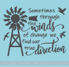 Winds True Direction Windmill Farmhouse Decor Wall Stickers Vinyl Quotes