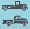 2 Old Trucks Wall Art Stickers Vinyl Decals Rustic Farmhouse Style Decor