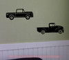 2 Antique Vintage Trucks Vinyl Art Stickers Old Pickup Wall Decals-Black