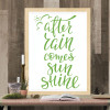 After Rain...Sunshine Vinyl Lettering Stickers Motivational Wall Quote-Lime Green