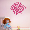 BeYoutiful Wall Decor Decals with Hearts Girls Vinyl Lettering Stickers-Hot Pink