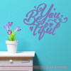 BeYoutiful Wall Decor Decals with Hearts Girls Vinyl Lettering Stickers-Purple