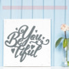 BeYoutiful Wall Decor Decals with Hearts Girls Vinyl Lettering Stickers-Storm Gray