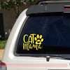 Cat Mama Car Decals With Paw Print Vinyl Funny Pet Window Stickers-Glossy Yellow