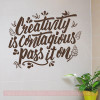 Inspirational Wall Quotes Creativity Is Contagious Vinyl Art Stickers-Chocolate Brown
