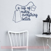 Decals for Walls Cup Of Tea Everything Better Kitchen Wall Quotes Sticker-Deep Blue