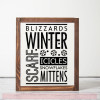Wall Decor Winter Words Blizzards Snow Wall Sticker Quotes Vinyl Decals-Black