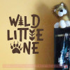 Wild Little One Boy Nursery Decor Animal Print Vinyl Art Wall Decals Chocolate Brown