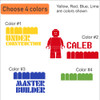 Cranial Helmet Band Decal Sticker Accessories Boys Master Builder Blocks 4-color