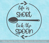 Kitchen Wall Stickers Life Is Short Lick Spoon Laurel Vinyl Art Decals