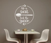 Kitchen Wall Stickers Life Is Short Lick Spoon Laurel Vinyl Art Decals-White