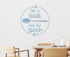 Kitchen Wall Stickers Life Is Short Lick Spoon Laurel Vinyl Art Decals-Misty Blue