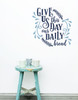 Wall Decals For Kitchen Daily Bread Quote Sticker Farmhouse Wall Art-Deep Blue,Misty Blue