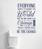 Bathroom Wall Quotes Sticker Be The Change Vinyl Art Funny Wall Decals-Deep Blue