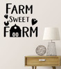 Farmhouse Kitchen Decor Farm Sweet Farm Vinyl Art Wall Decal Stickers-Matte Black