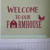 Kitchen Wall Decals Welcome To Our Farmhouse Vinyl Wall Art Stickers-Burgundy