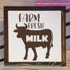 Kitchen Wall DÃ©cor Decals Farm Fresh Milk Home Decor Vinyl Art Stickers-Chocolate Brown