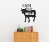 Kitchen Wall Decor Decals Farm Fresh Milk Home Decor Vinyl Art Stickers-Matte Black