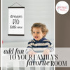 Wood & Canvas Wall Hanging Dream Big Little One Nursery Wall Art Decor — White wall art with black text hanging above a