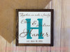 Wedding Couple Personalized Design with Background Letter, Wall Vinyl Decal with Names and Date-Chocolate, Teal