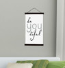 Black Wood & Canvas Wall Hanging, Be You Girls Inspirational Room Wall Art 15x26-Inch