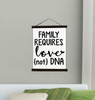 Black Wood & Canvas Wall Hanging, Adoption Quote Sign Requires Love Not DNA Large