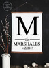 23x30 - Wood & Canvas Wall Hanging, Monogram Last Name Est Date Custom Wall Art