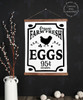 19x24 - Wood & Canvas Wall Hanging, Farm Fresh Eggs Farmhouse Chicken Wall Art