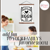 Canvas Wall Hanging, Farm Fresh Eggs Farmhouse