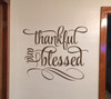 Kitchen Quotes Wall Art Thankful And Blessed Home Decor Wall Stickers-Matte Chocolate Brown