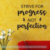 Inspirational Wall Quotes Decal Progress Not Perfection School Stickers-Black