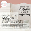 Progress Not Perfection Enhance the Ambience of your Shared Space Vinyl Decals