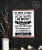 Large: 19x24 - Wood & Canvas Wall Hanging In This Office.. We Are A Team Wall Art Sign