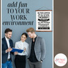 Wood & Canvas Wall Hanging In This Office.. We Are A Team Wall Art Sign — Three colleagues discussing ideas in a modern