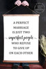 X-Large: 23x30 - Wood & Canvas Wall Hanging, A Perfect Marriage Is Imperfect People, Wall Art Sign
