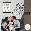 Wood & Canvas Wall Hanging Grateful Thankful Blessed Wall Art Sign — Framed wall art with inspirational text, set in a cozy