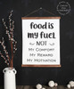 Large: 19x24 - Wood & Canvas Wall Hanging Food Is My Fuel Keto Diet Reminder Wall Art