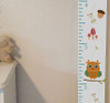 Wood Edged  Colorful Owls Height Ruler Printed on Canvas Growth Chart