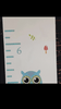 Colorful Owls Height Ruler Growing Chart Canvas Wall Hanging