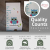 Colorful Owls Height Ruler Canvas Growth Chart Wall Sign — Colorful owl design on durable canvas with measurement markings