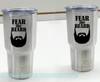 Car Tumbler Decals Fear The Beard Best Dad Gift Fathers Day Mug Stickers-Glossy Black