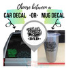 Fathers Day Gift Worlds Best Dad Car Window Sticker or Tumbler Vinyl Decals — Black vinyl decal for car or mug with "World's