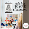 Wood & Canvas Wall Hanging School Wall Art Sign The Best Teachers — Framed wall art with inspirational quote in classroom