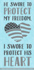 Patriotic Wall Decor Sticker Decal Protect Freedom Heart Military Quote