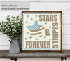 Patriotic Wall Decal Stars Stripes Forever Military Wall Art Sticker-Misty Blue, Tumbleweed