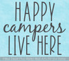 Camper Wall Decals RV Decor Art Happy Campers Live Here Quote Sticker
